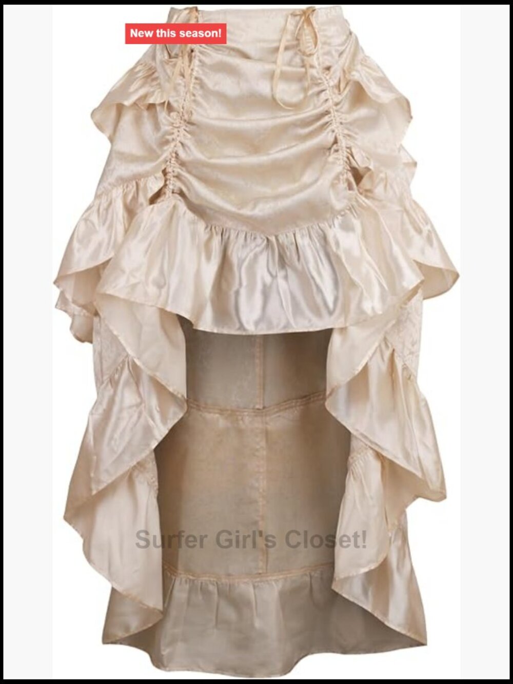 Brocade Adjustable High Low Bustle Skirt